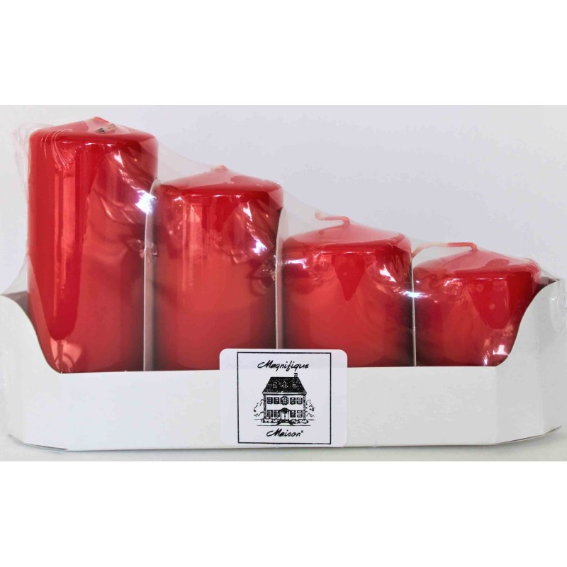 SET AVVENTO 4 CANDELE ROSSO