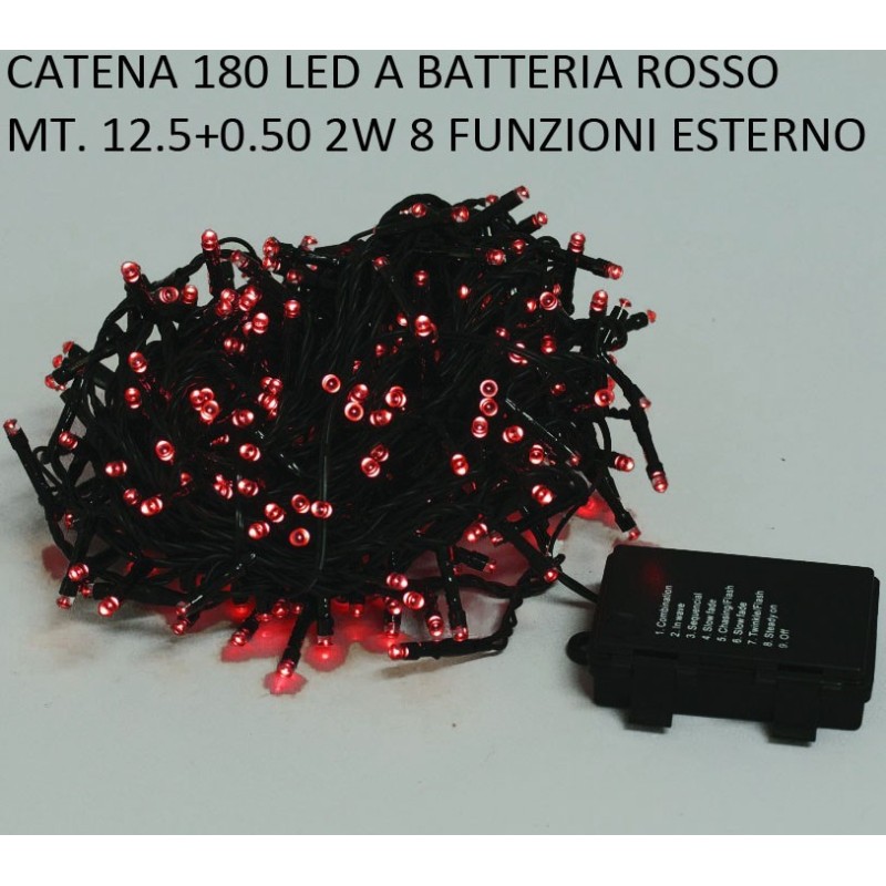 LED 180 ROSSO BATTERIA EST.