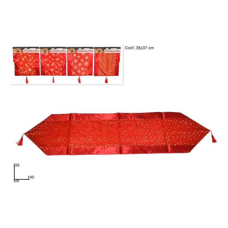 C/TAVOLA ORGANZA ROSSO 140x35