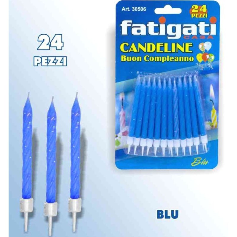 CANDELINE B.COMPLEANNO BLU 24