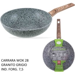 WOK CARRARA 28cm GRANITO GRIGIO INDUZ. FORG. 7,5