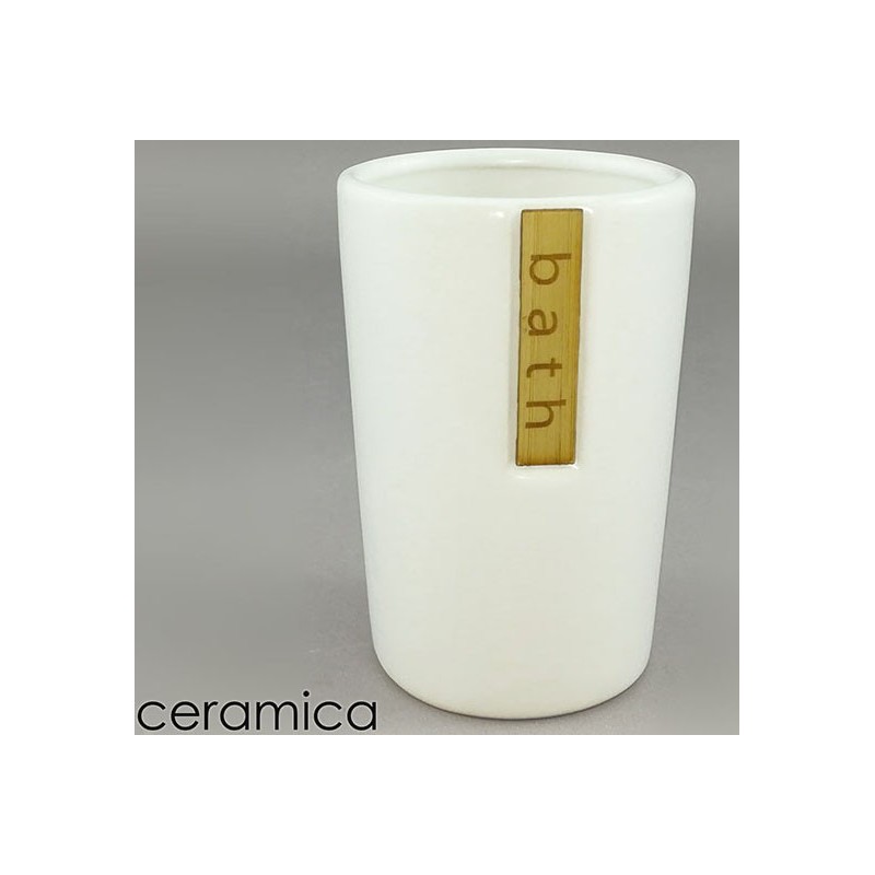 BICCHIERE BIANCO C/BAMBOO GT