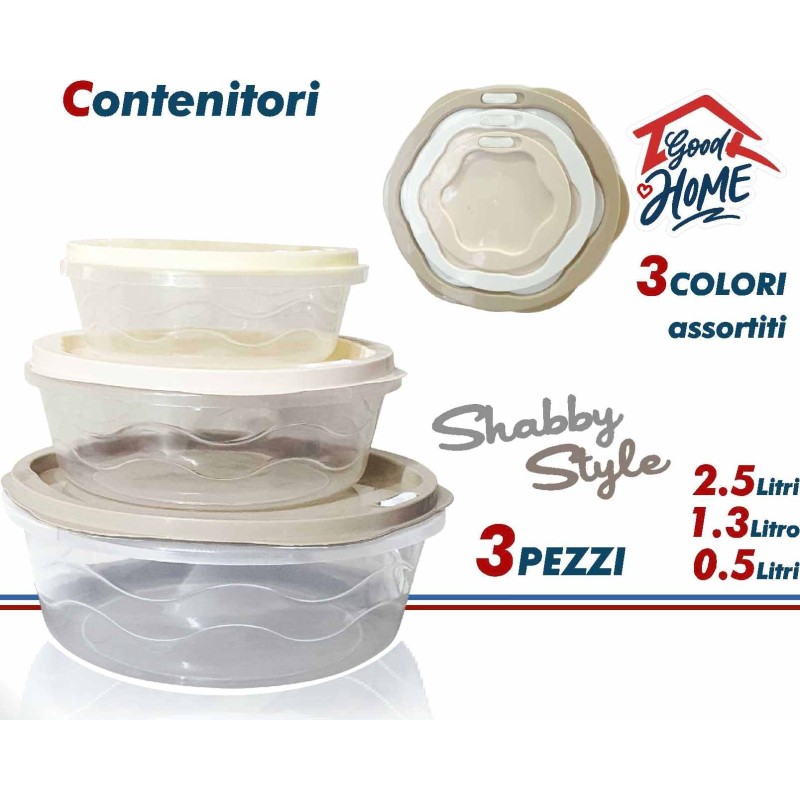 3 CONTENITORI ROT. MEDI BEIGE